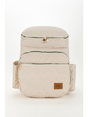 Disanuva Anne Bebek Bakım Sırt Çantası Nakışlı Bondit Hafif Kumaş 3 Termal Biberon Gözlü Su Geçirmez Fonksiyonel Omuz Çantası