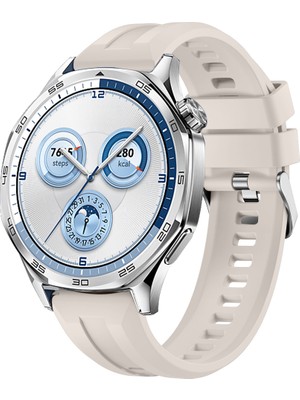 Sneezy Huawei Watch Gt5 46MM Ile Uyumlu Spor Silikon Metal Tokalı Soft Saat Kordonu