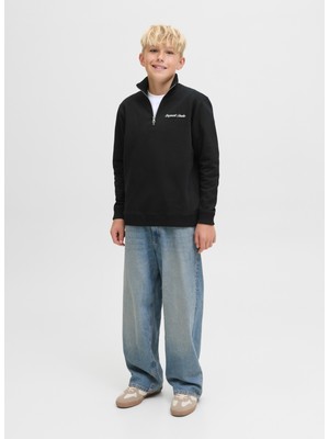 Jack & Jones Nakışlı Erkek Çocuk Siyah Sweatshırt 12284067