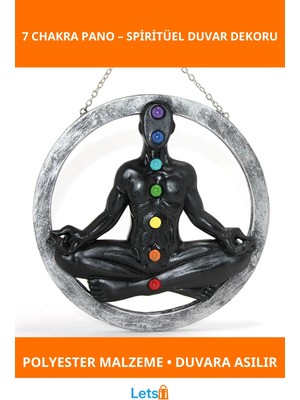 Letsii Polyester Yedi Çakra Duvara Asmalı Dekoratif Pano