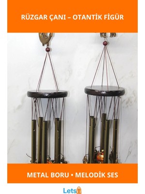 Letsii Metal Rüzgar Çanı Şık Tasarım Otantik Figürler 1 Adet Aksesuvar