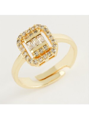 Gümüş Takıcım Kare Baget Taşlı Yüzük