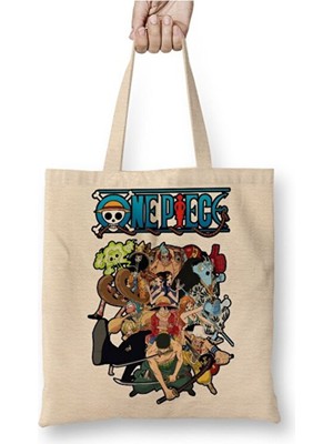 Toyaso One Piece Karakterler Bez Çanta Uzun Saplı Alışveriş Çantası Plaj Çantası
