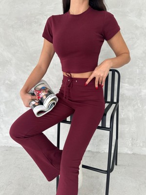 Kadın Günlük Yada Spor Takım /üst Kısa Kol Bady Alt Ispanyol Pantolon