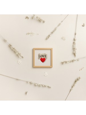 Tuffy Design Love Temalı Mini Çerçeveli Tablo - 8x8 cm