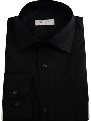 Uki Siyah Comfort Fit Uzun Kol Gömlek