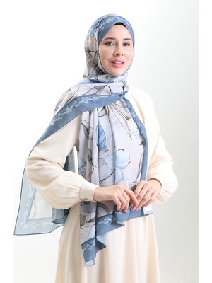 Hanzade Fransız Ipeği Şal 70330-01 Gri Bej