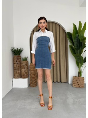 Hariqa Vinna Straplez Kot Mini Elbise