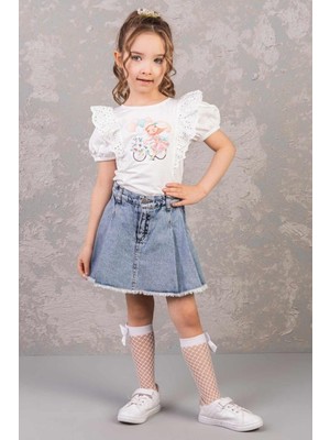 Dmb Mojo Kız Çocuk 4-9 Yaş Denim Şort Etek 0204 Kot Mavi