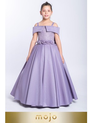 Mojo Bebek Mojo Kız Çocuk 2-10 Yaş Tarlatanlı Abiye Elbise 2236 Lavanta