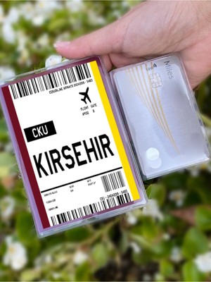 Nurdic Uçak Bileti Kırşehir Desenli Universal Şeffaf Pasaport Kılıfı Model Tüm Ülke Pasaportlarına Uygun