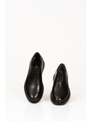 Sevim Ayakkabı %100 Deri Balon Taban Erkek Klasik Ayakkab?, Ba?c?kl? Siyah Erkek Kundura,ortopedik Tabanl? Ayakkab?