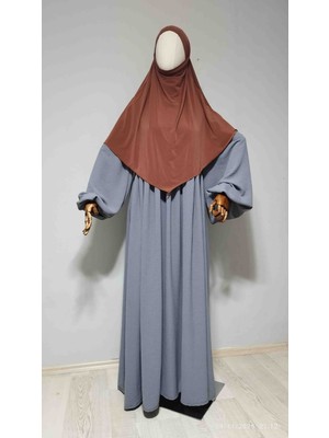 Ahrar Tesettür Kısa Boy Sandy Sufle Khimar Hijab Eşarp Kiremit