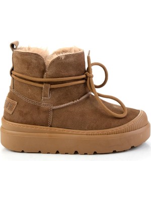 Bambi Taba Hakiki Deri Kadın Bot & Bootie K02748100202