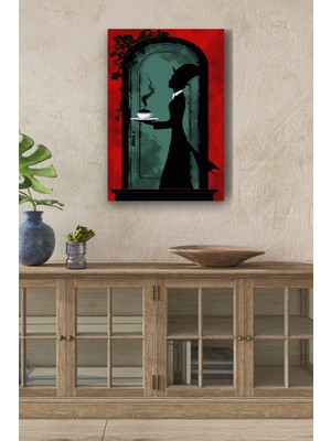 GülsenArt Modern Mutfak Sanatları Çizim Yağlı Boya Görünümlü Hd Dijital Baskı Dikey Kanvas Tablo 511