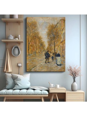 Jean-François Raffaëlli Sonbahar Sokak Manzarası Kanvas Tablo Duvar Tablosu Dekoratif Ressam Tablosu