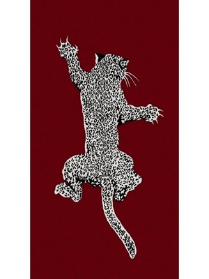 GülsenArt Hd Dijital Dekoratif Panaromik Baskı Kanvas Tablo Bordo Leopar 1066