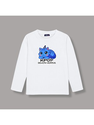 Mixxi Fashion Kpop Demon Hunters Derpy Uzun Kollu Baskılı Kız Çocuk Tişört (4-13 Yaş)