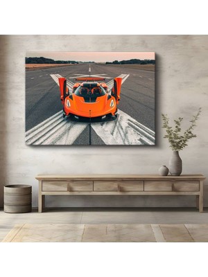 Koenigsegg Jesko Absolut Pist Kanvas Tablo Isveç Turuncu Hız Canavarı Tablo