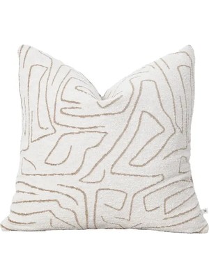 Penelope Elera Kırlent Kılıfı 45X45 cm Ekru-Bej