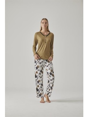 Relax Mode Kadın V Yaka Pijama Takım - 10779