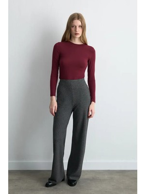 Gusto Bol Paça Kazayağı Pantolon - Gri