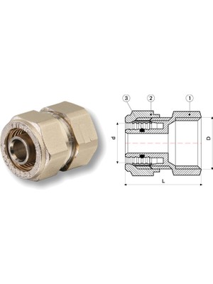 Fırat Iç Dişli Pex Rakor 16MMX1/2"