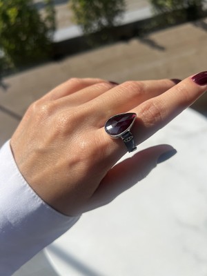 El Işi Tasarım Yüz Detaylı Yakut Yüzük