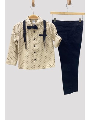 Mojo Bebek Mojo Erkek Çocuk Papyonlu Gömlekli Pantolon Takım 6318 Vizon