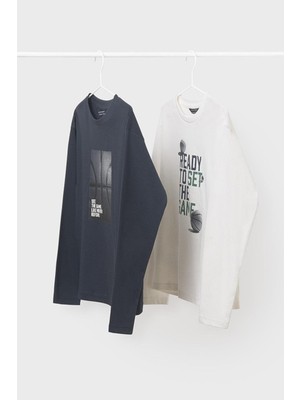 Mayoral Erkek Çocuk 8-16 Yaş Uzun Kol 2'li T-Shirt Set Lacivert