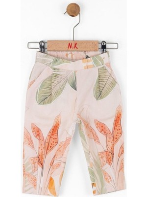 Nk Kids Kız Bebek 1-4 Yaş Havuç Paça Pamuklu  Pantolon 58611 Somon