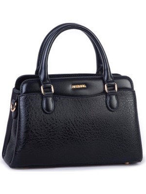 Nas Bag Şık  Kadın Midi El ve Omuz Çanrası Siyah Victoria