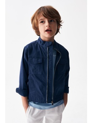 Nk Kids Erkek Çocuk 4-8 Yaş Hakim Yaka Mevsimlik Ceket 46700 Lacivert