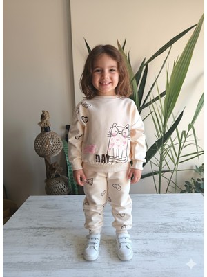 Şimo Butik Kız Çocuk Alt Üst Takım Uzun Kollu Eşofman Rahat Şık Modern Tasarım