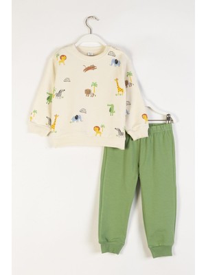 Dmb Mojo Erkek Bebek 9-24 Ay Safari Eşofman Takımı Krem