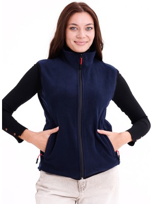 Monox Kadın Slim Fit Tam Fermuarlı Polar Yelek