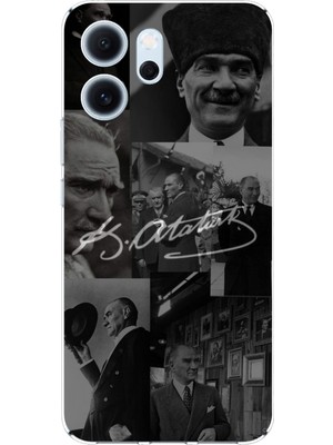 TechTree Oppo Reno 14F Uyumlu Kemal Atatürk Imza Baskılı Silikon Kılıf