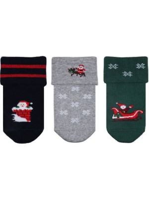 Bross Noel Baba Havlu Erkek 3lü Bebek Soket ONL-02699