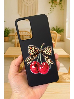 Vip Case Samsung Galaxy A71 Uyumlu Kiraz Leopar Fiyonk Desenli Silikon Darbe Emici Rubber Kılıf