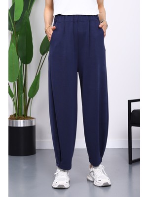 İmaj Butik Lacivert Bel Lastikli Cepli Pantolon