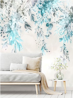 Dreamwall Sarkık Yapraklı Dal Desenli Yırtılmaz Sağlıklı Tekstil Duvar Kağıdı