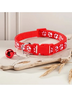 Temu Ayarlanabilir Yumuşak Köpek & Kedi Tasmaları Zilli Kırmızı