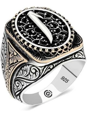 Gumush Hk Gümüş Erkek Yüzük Elif Oval |Gümüş Takı Hediyelik Ürünler