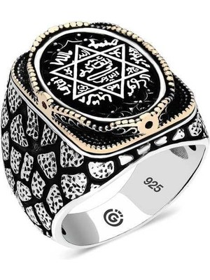 Gumush Hk Gümüş Erkek Yüzük Süleyman Mührü Oval |Gümüş Takı Hediyelik Ürünler