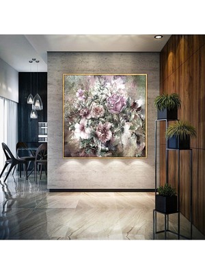 Yağlı Boya Görünümlü Boya Görünümlü Dekoratif Soyut Hd Dijital Baskı Kare Kanvas Tablo