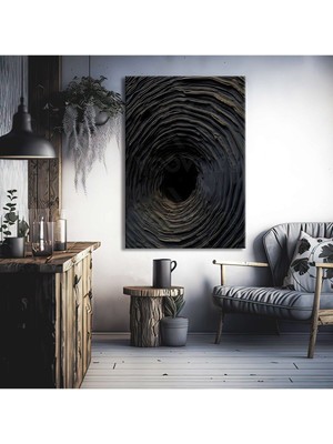 GülsenArt Abstract Depth Dekoratif Hd Baskı Kanvas Tablo - VOOV2493 Hd Dijital Baskı Dikey Kanvas Tablo 41245