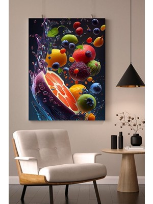 Meyveler Temalı Dekoratif Hd Baskı Kanvas Tablosu Hd Dijital Baskı Dikey Kanvas Tablo 2