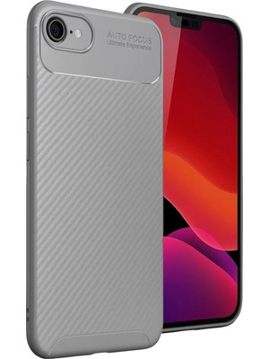Wowacs Apple iPhone 16E Uyumlu Kılıf Karbon Tasarım Kamera Korumalı Silikon Telefon Kılıfı Kapak