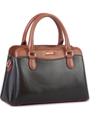 Nas Bag Şık  Kadın Midi El ve Omuz Çanrası Haki  Taba Victoria