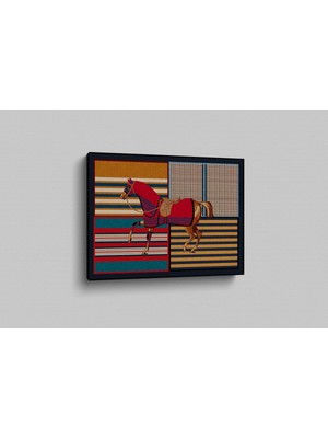 Hd Dijital Baskı Yatay Kanvas Tablo Çok Renkli Modern At Desenli 894 Ofis Dekoru Sanatsal Dekor